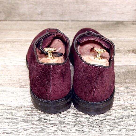 *NIB* $345 Allen Edmonds NOMAD Plain Toe 10.5 D Burgundy Suede * add $15 Trees - Picture 8 of 13